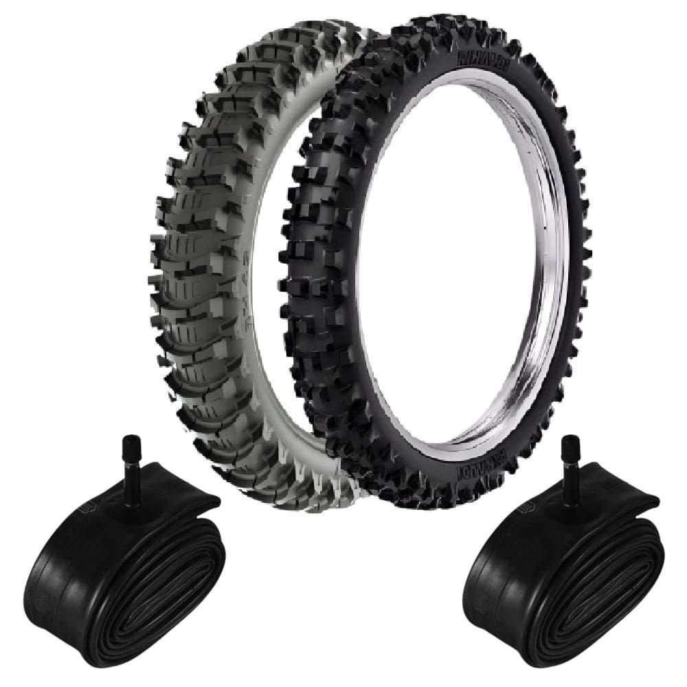 Par Pneu Cross Trilha Off-Road 80/100-21 Rw33 + 110/90-19 Rw45 Rinaldi + Camara