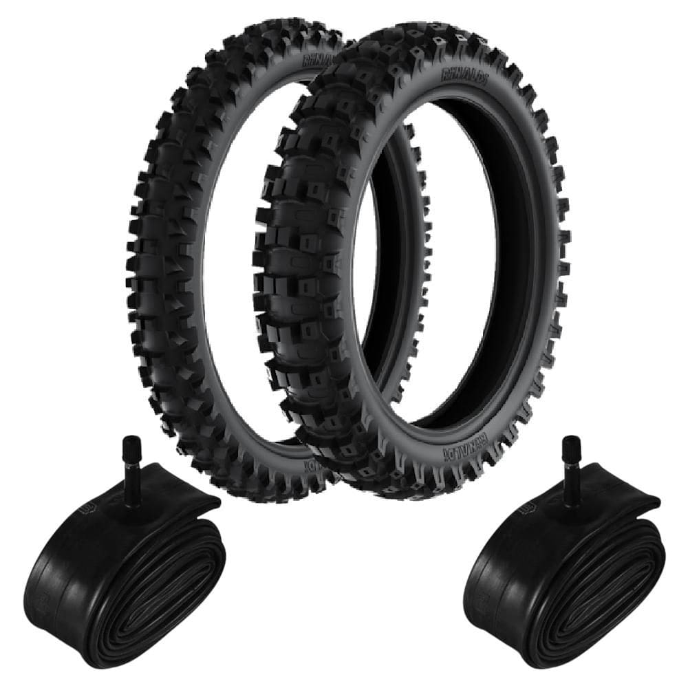 Kit Pneu Yz 250F Cross Trilha 100/90-19 Rs47 + 80/100-21 Rs47 Rinaldi + Câmara