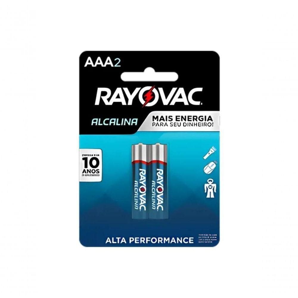 Pilha Rayovac Alcalina Tamanho Aaa Palito Com 2 Unidades