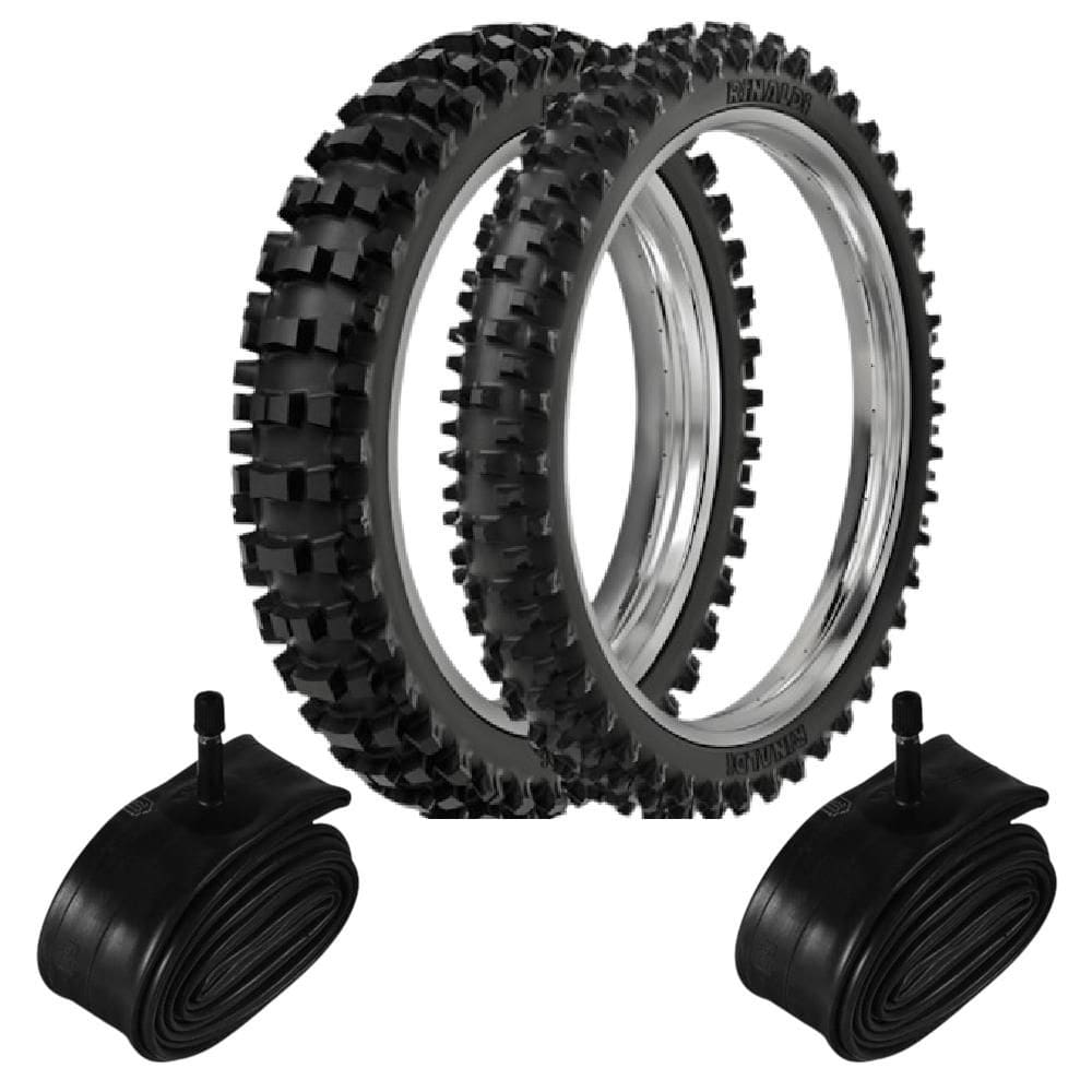 Kit Pneu Yz 250F Cross Trilha 100/90-19 + 80/100-21 Sr39 Rinaldi + Camaras