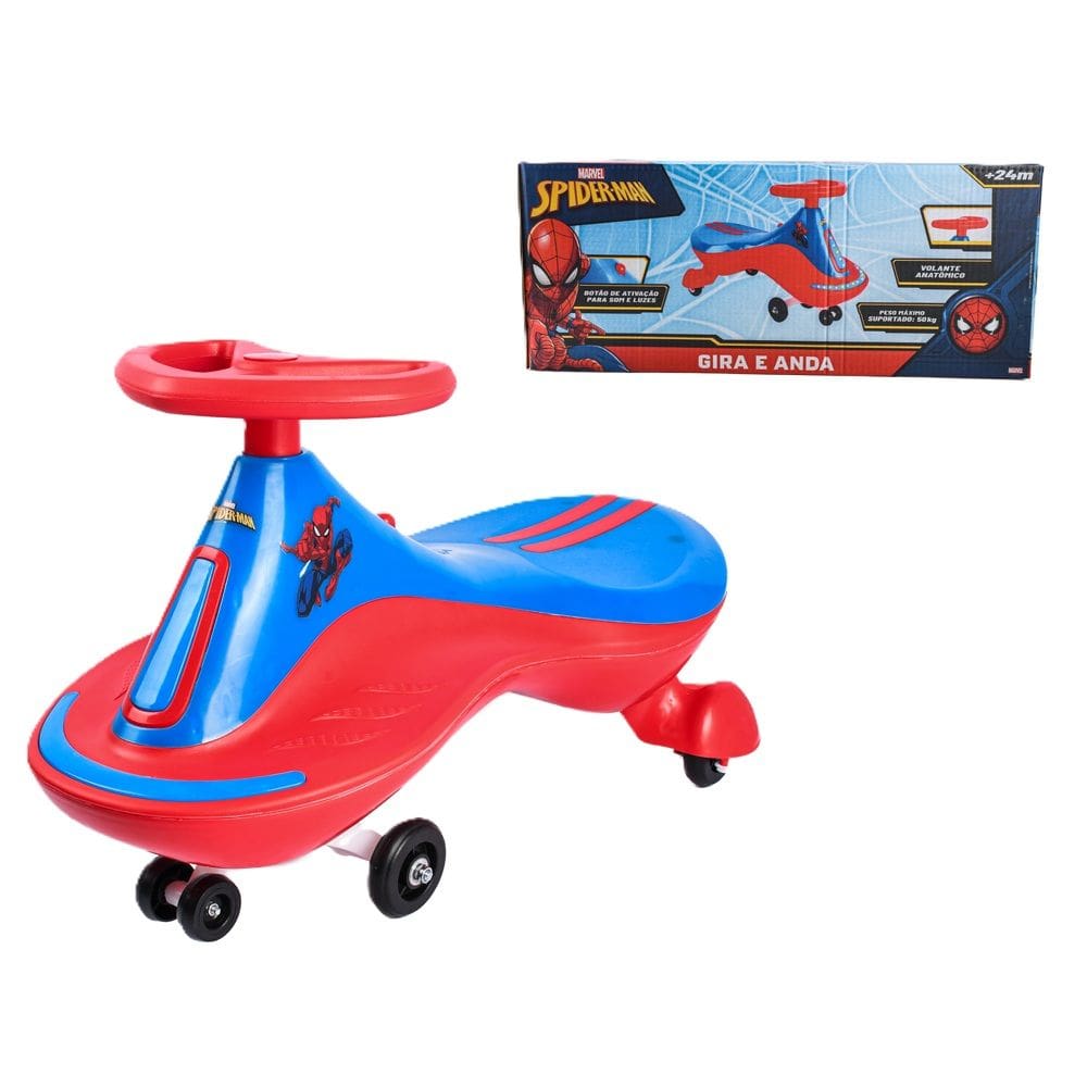 Carrinho Gira Gira com Luz Spider-Man Marvel