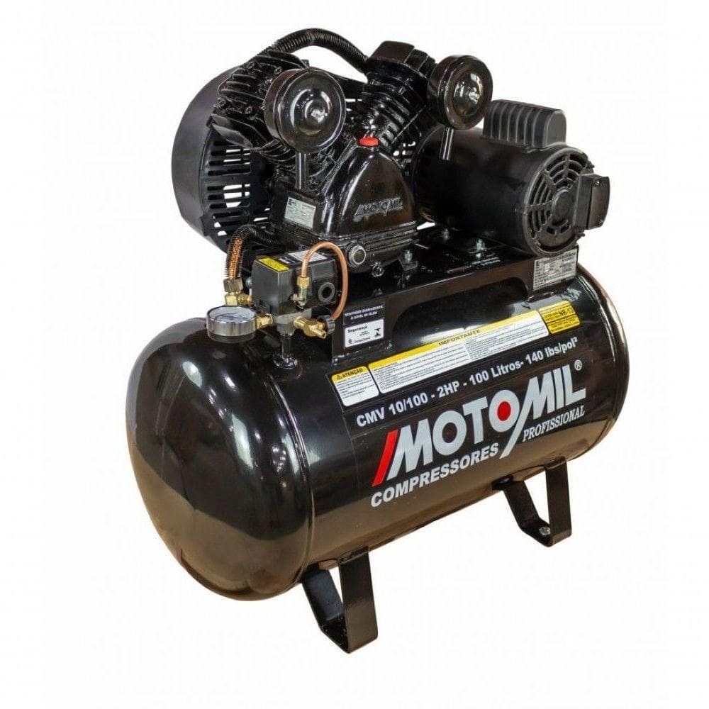Compressor 140lbs 2hp Monofásico 110- 100l Cmv-10-100 Motomil 220V