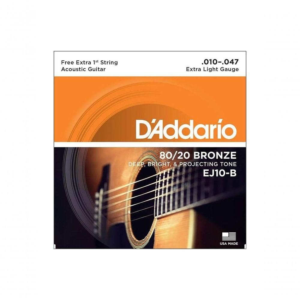 Encordoamento Para Violão Aço Ej10-b 80/20 Bronze