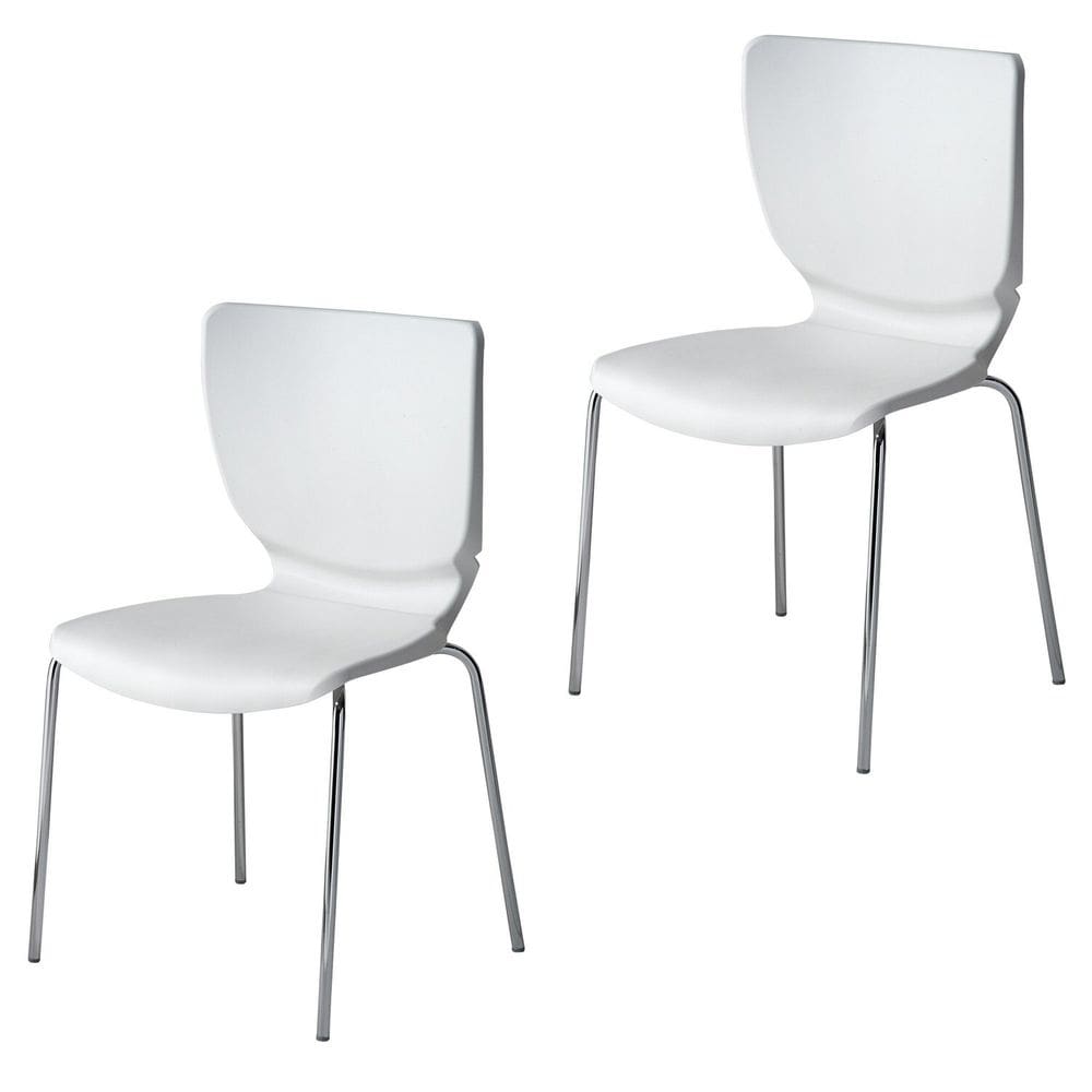 Conjunto 2 Cadeiras Base Tubular Fixa Mono Branco