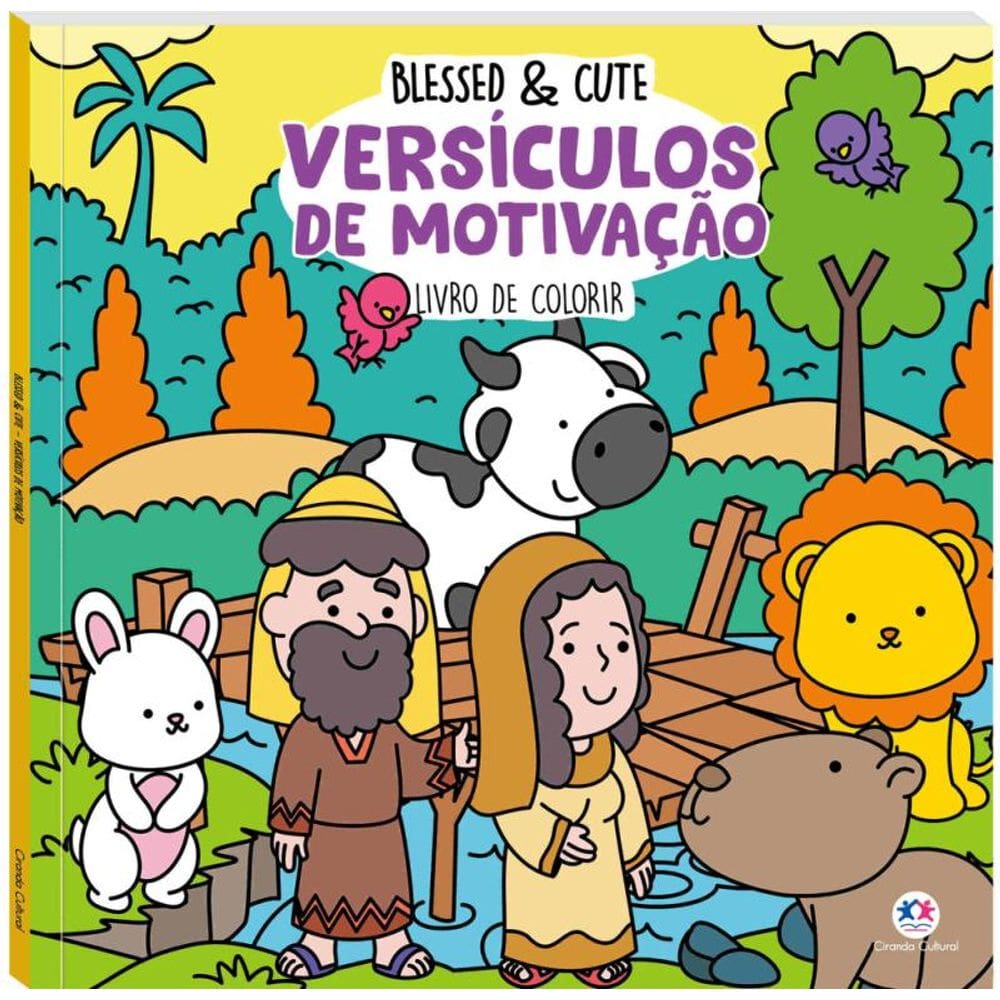 Blessed e Cute - Versículos de Motivação Para Colorir