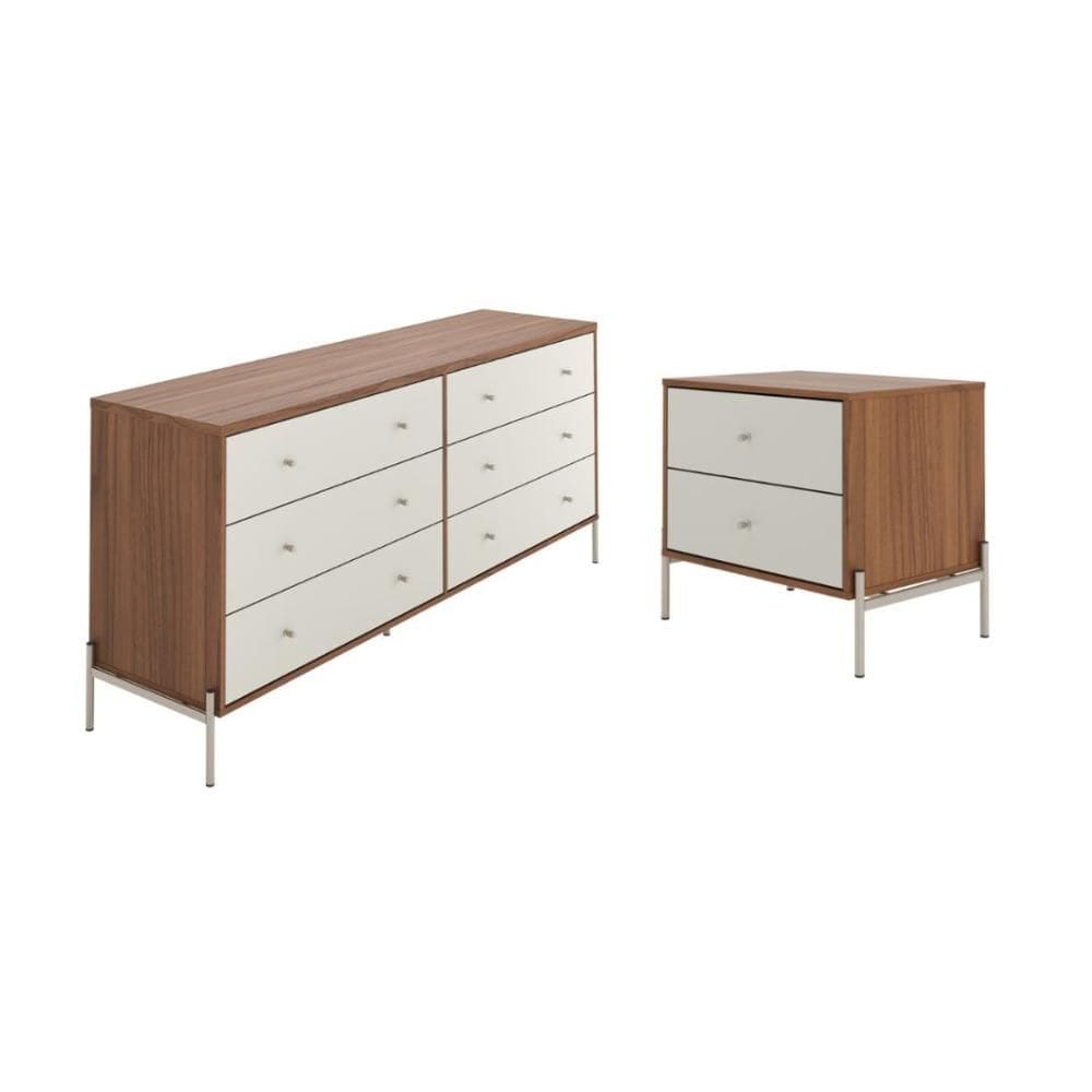 Cômoda 6 Gaveta e Mesa e Cabeceira 2 Gaveta Jasper Canella