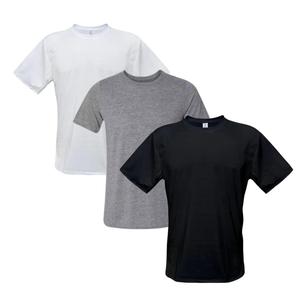 Kit 3 Camisetas Básicas Perfeita Para Sublimação - TAM (M)