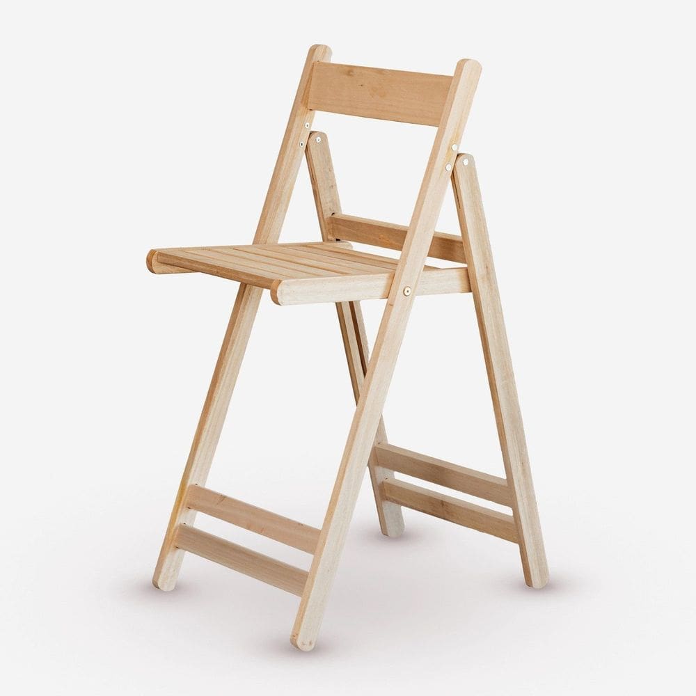 Cadeira Bistrô Dobrável em Eucalipto sem Pintura Marrom