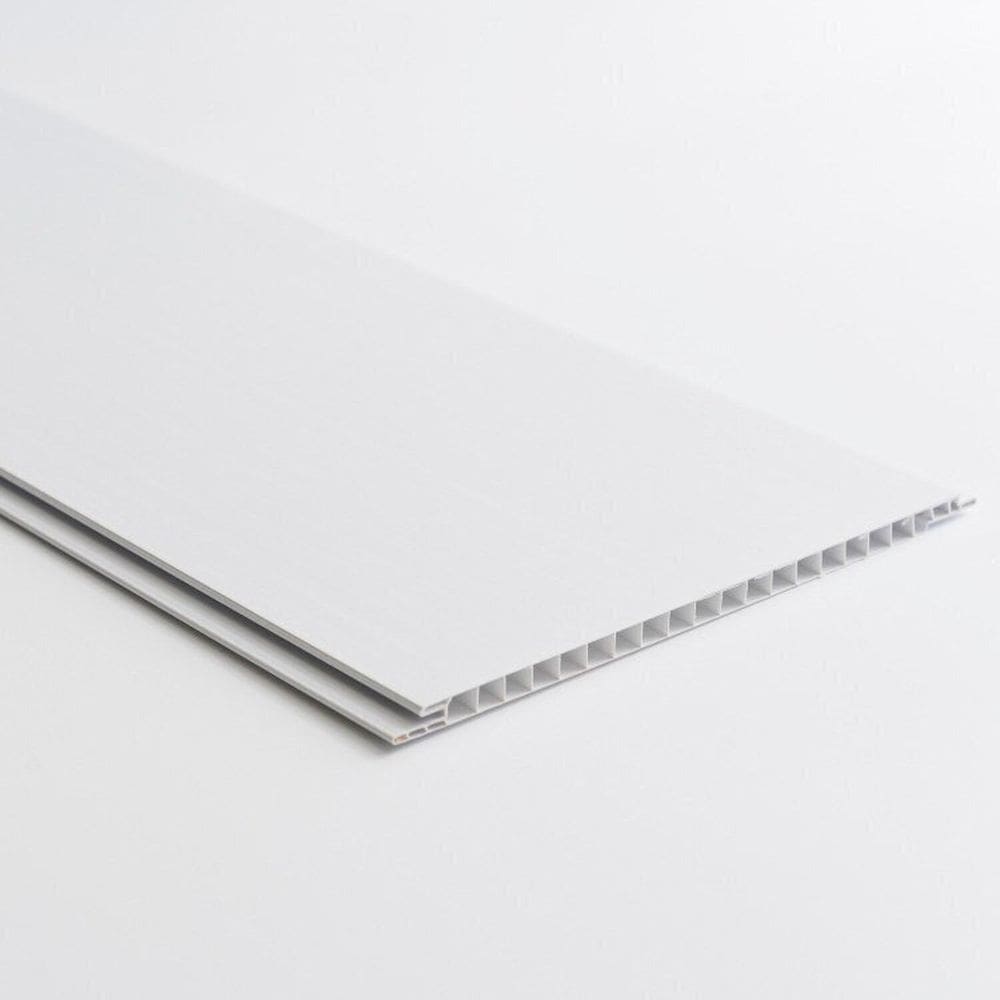 Kit com 36m² de Forro de Pvc Duplo Frisado 8mm X 20cm X 3m Belplast Branco