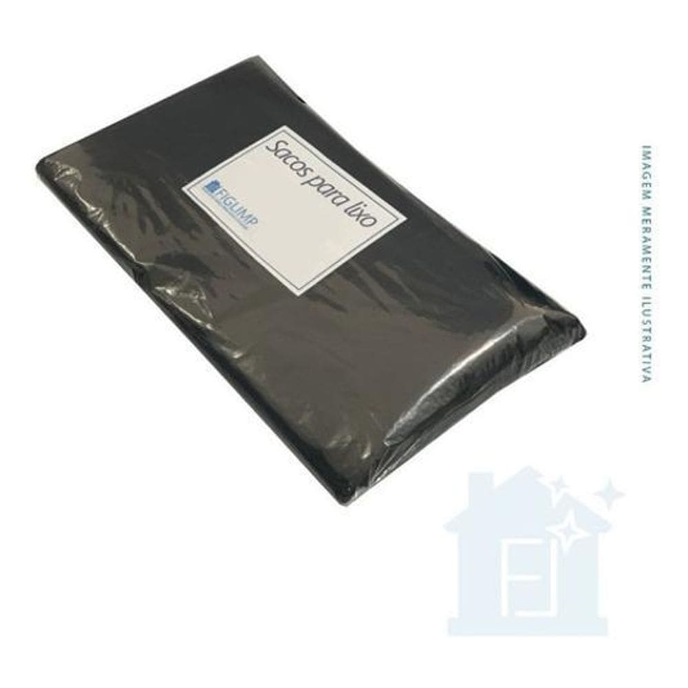 Saco De Lixo 60L Preto Resistente - 100 Unidades
