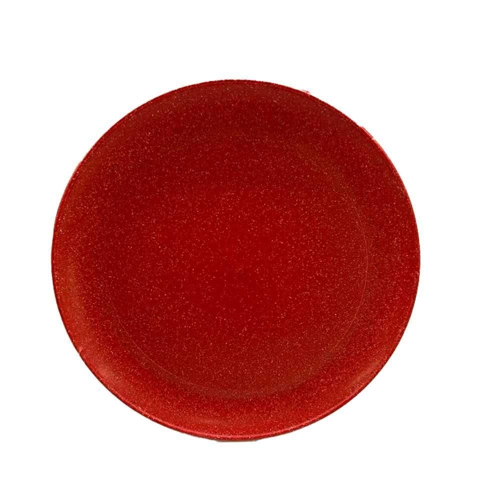 Prato Raso Vermelho Evo Plástico Sustentável 25Cm