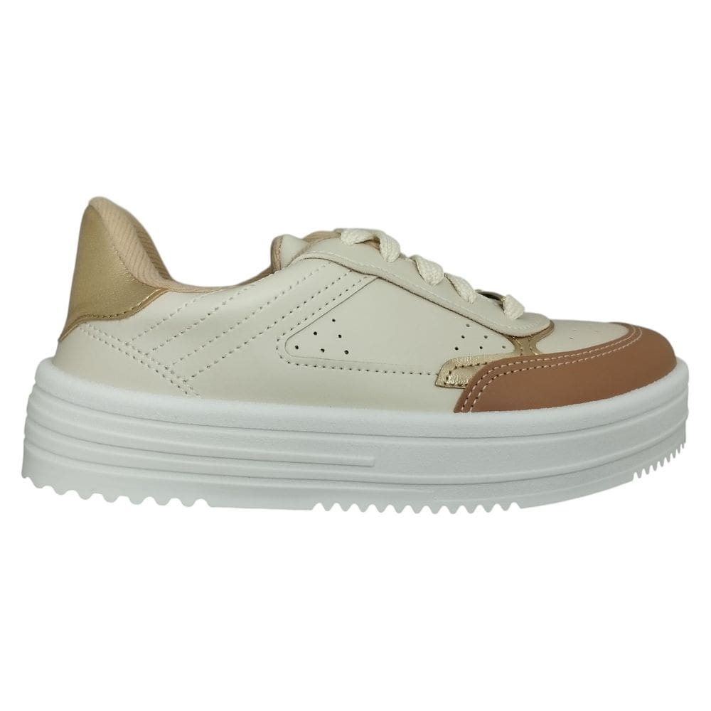 Tênis Feminino Plataforma Moleca Metalizado Casual 5782.312