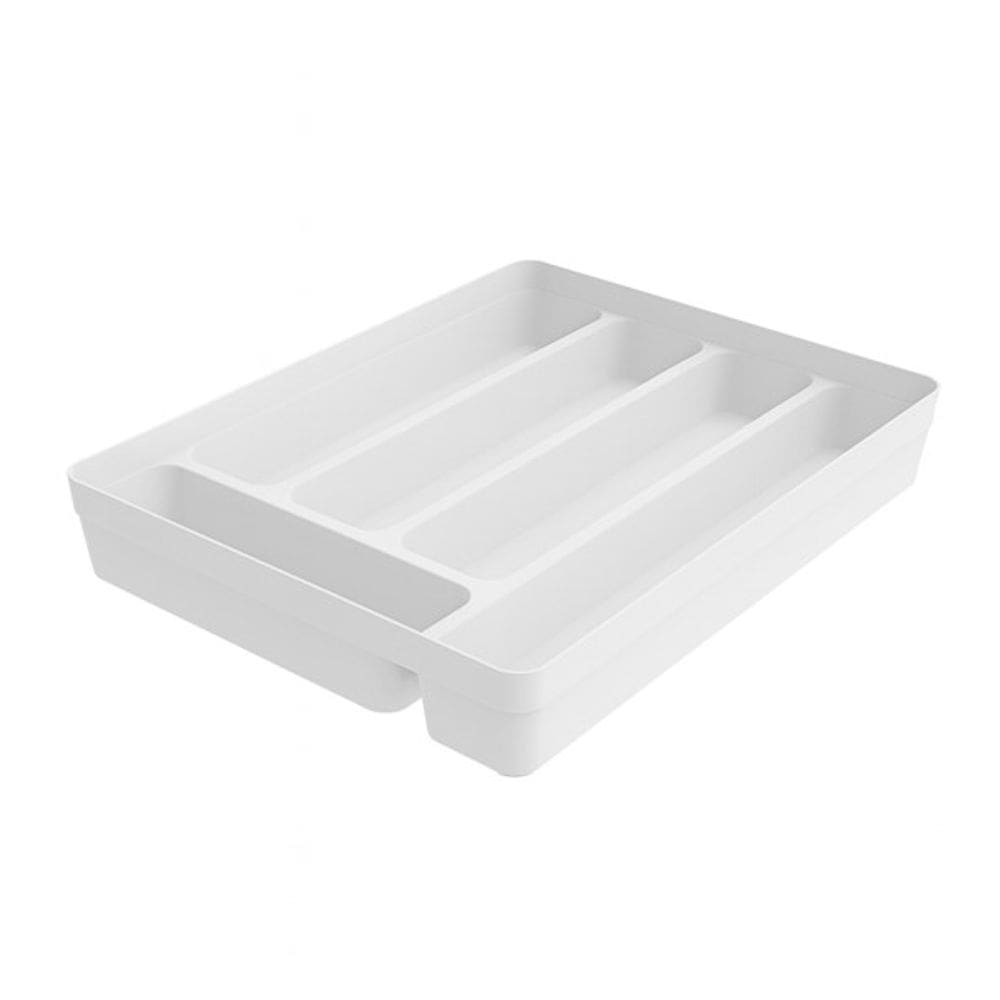 Organizador de Talheres Para Gaveta 5 Divisorias Plástico Cozinha Branco - 401045 Crippa
