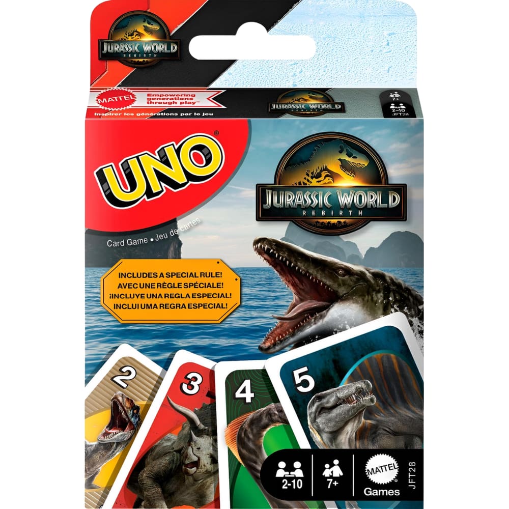 Jogo de Cartas Uno Jurassic World Rebirth 4 JFT28 Mattel