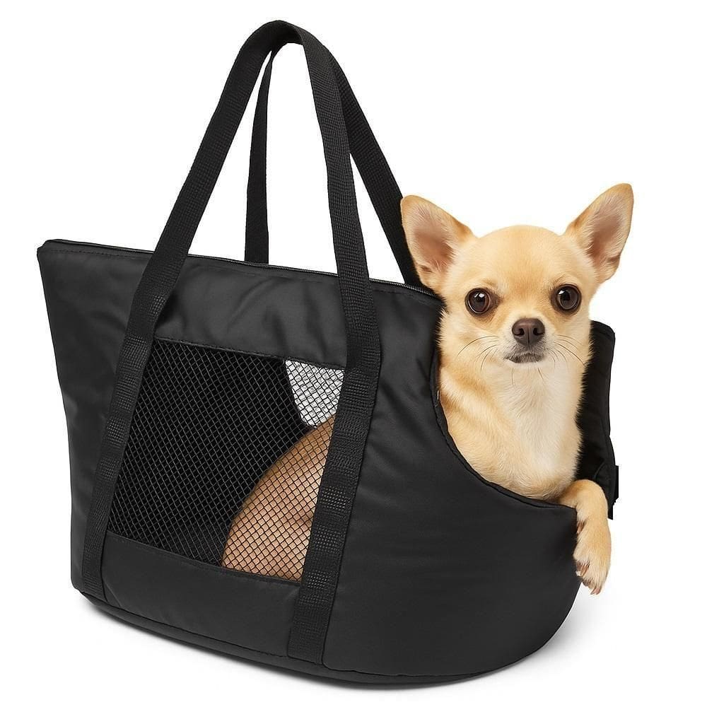Bolsa Mochila Pet Cachorro Preta Gato Dobravel Viagem Passeio Carro Sacola Alca Ombro