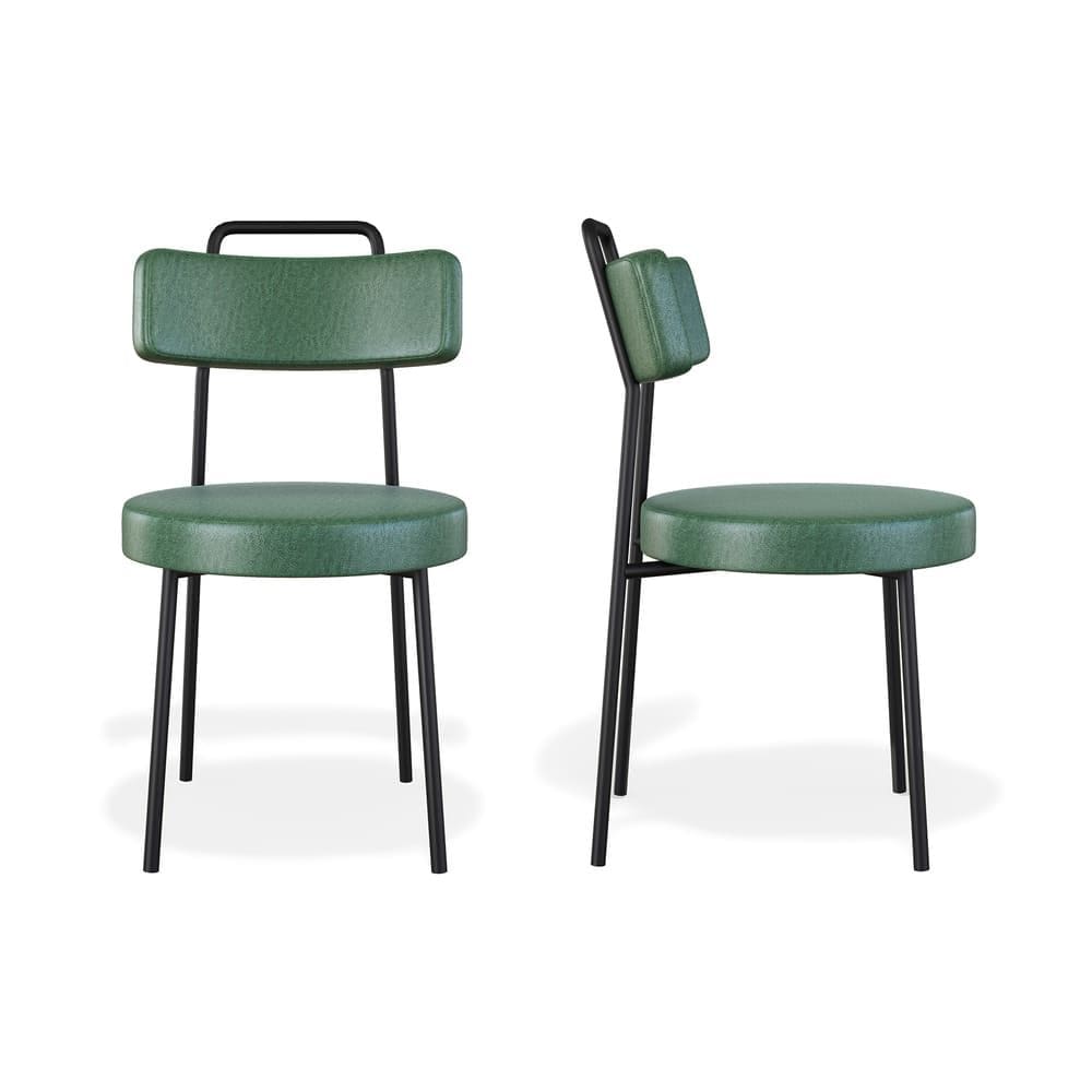 Kit 2 Cadeiras Sala de Jantar Ster Couro Sintetíco Verde - Vallisa Decor
