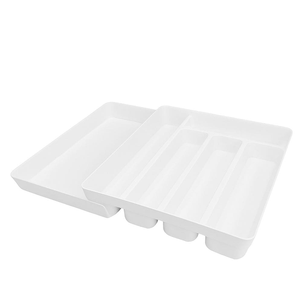 Organizador de Talheres Para Gaveta 5 Divisorias com Extensor Plástico Cozinha Branco - 401046 Crippa