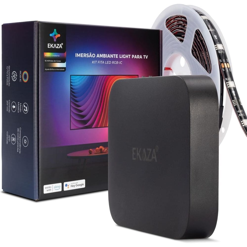 Fita Led Ambilight Tv Wifi 55 A 65 pol Alexa Google RGBIC EK