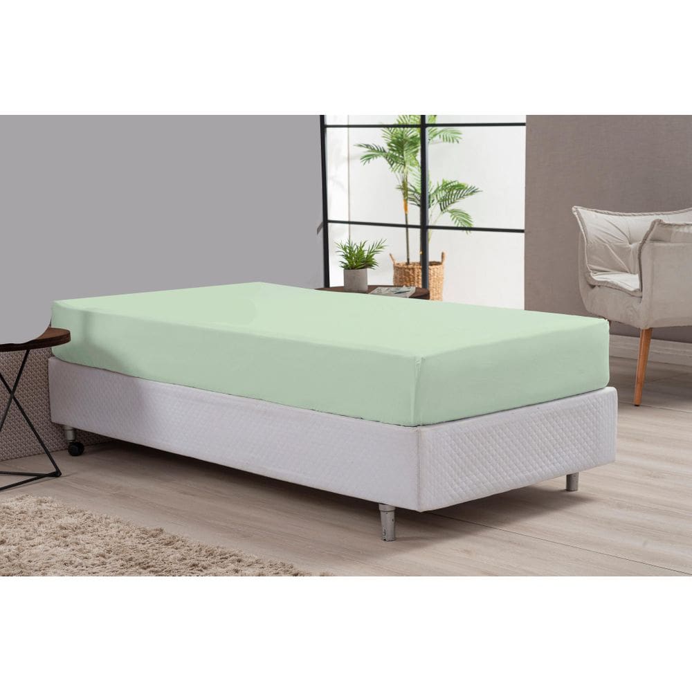 Lençol Avulso 180 Fios Percal Solteiro Verde 180 Fios