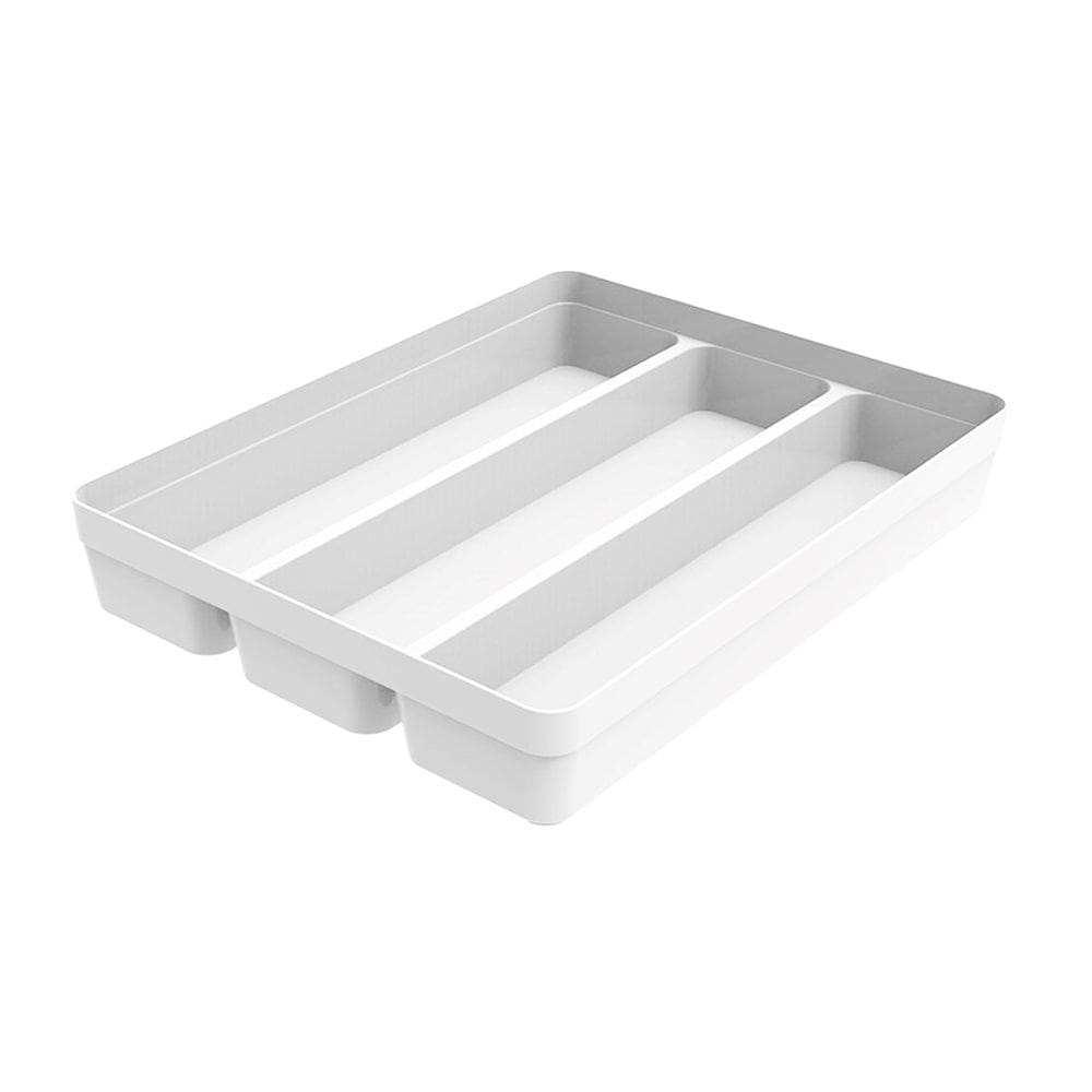 Organizador de Talheres Para Gaveta 3 Divisórias Plástico Cozinha Branco - 401043 Crippa