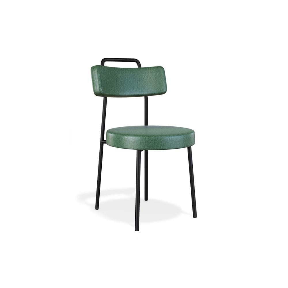 Cadeira de Jantar Ster Couro Sintetíco Verde - Vallisa Decor