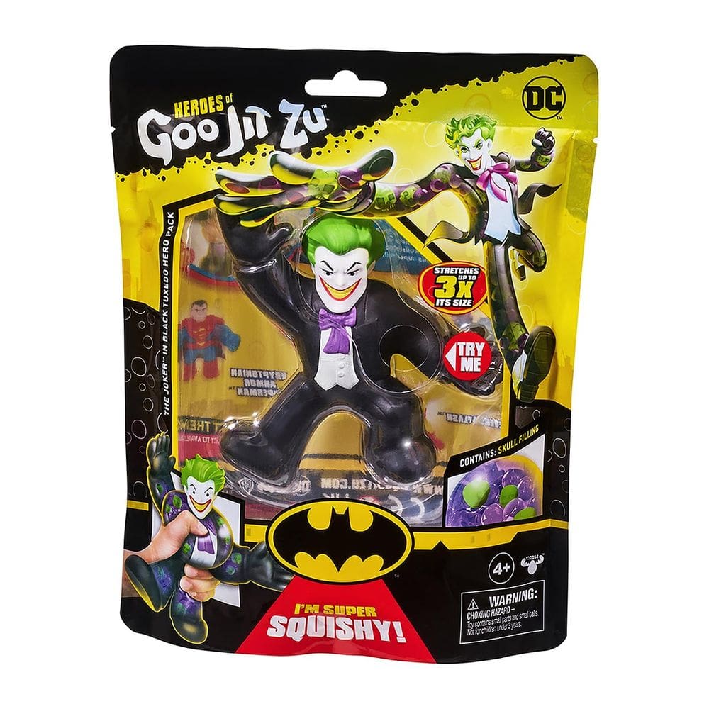 Boneco Elástico De 11Cm Coringa Terno Preto - Goo Jit Zu Dc