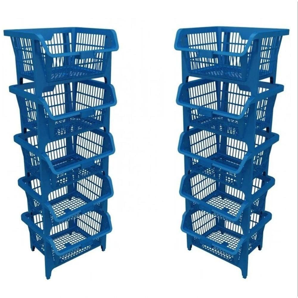 Cesto Expositor Medio Empilhável Azul Presto