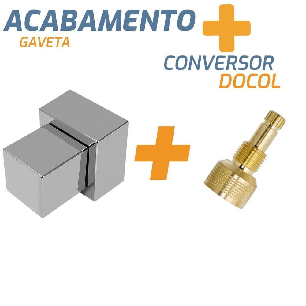 Acabamento Cromado + Adaptador Docol p/ Registro - ABS