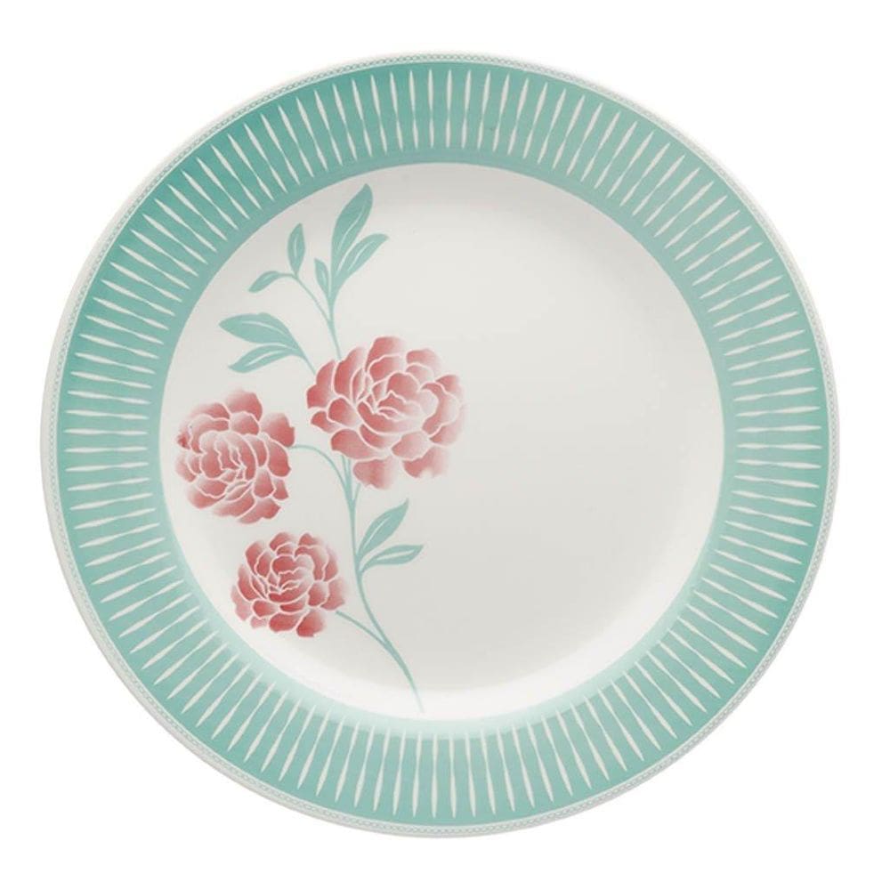 Kit 12 Pratos Rasos Donna Bloom Oxford Cerâmica 24 Cm