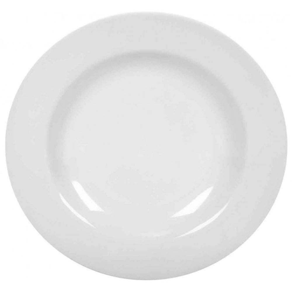 Kit 20 Pratos Melanina  Melamina  Branco Raso 25cm