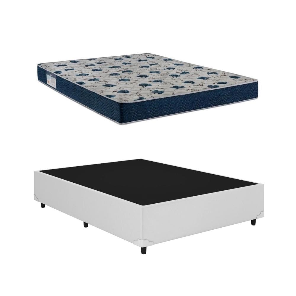 Cama Base Casal Branco Colchão ISO 60 D28 - Ortobom