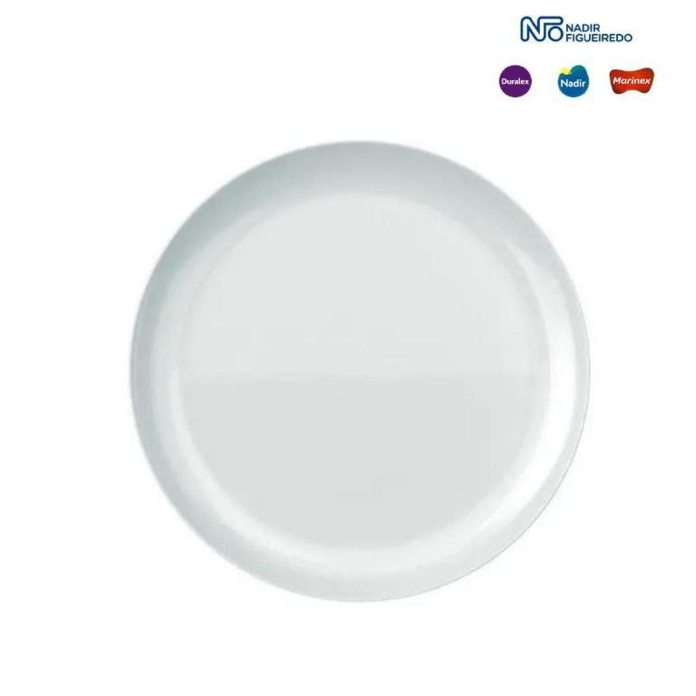 Jogo Prato Raso Opaline Vidro Blanc 27Cm - Kit 6 Unidades