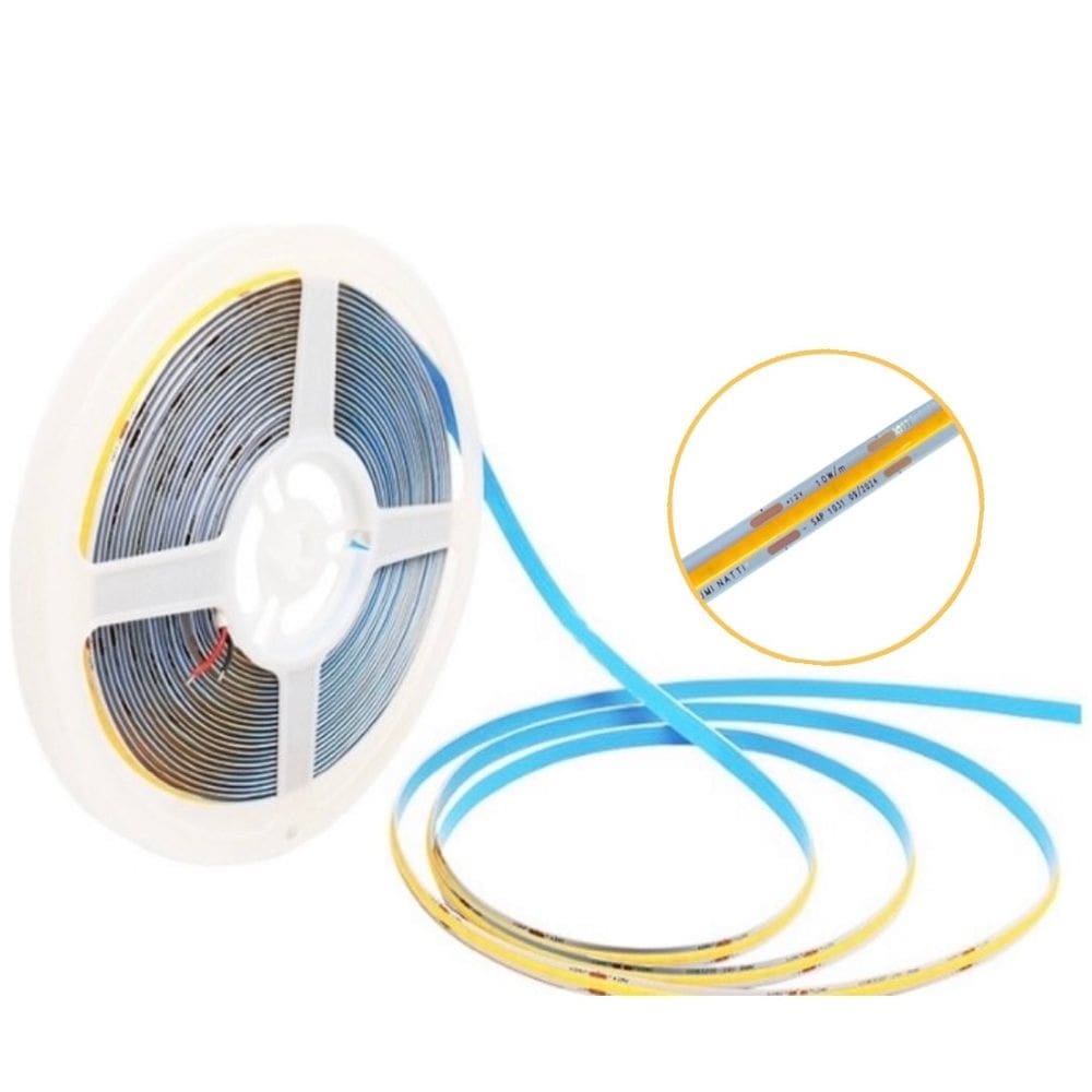 Fita led COB 12V 2700K ambar 1a linha 50w 5 metros