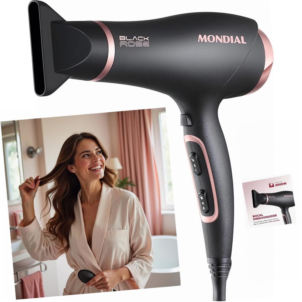 Secador Cabelo Mondial SC-37 2000W Jato Ar Frio 3 Temperaturas