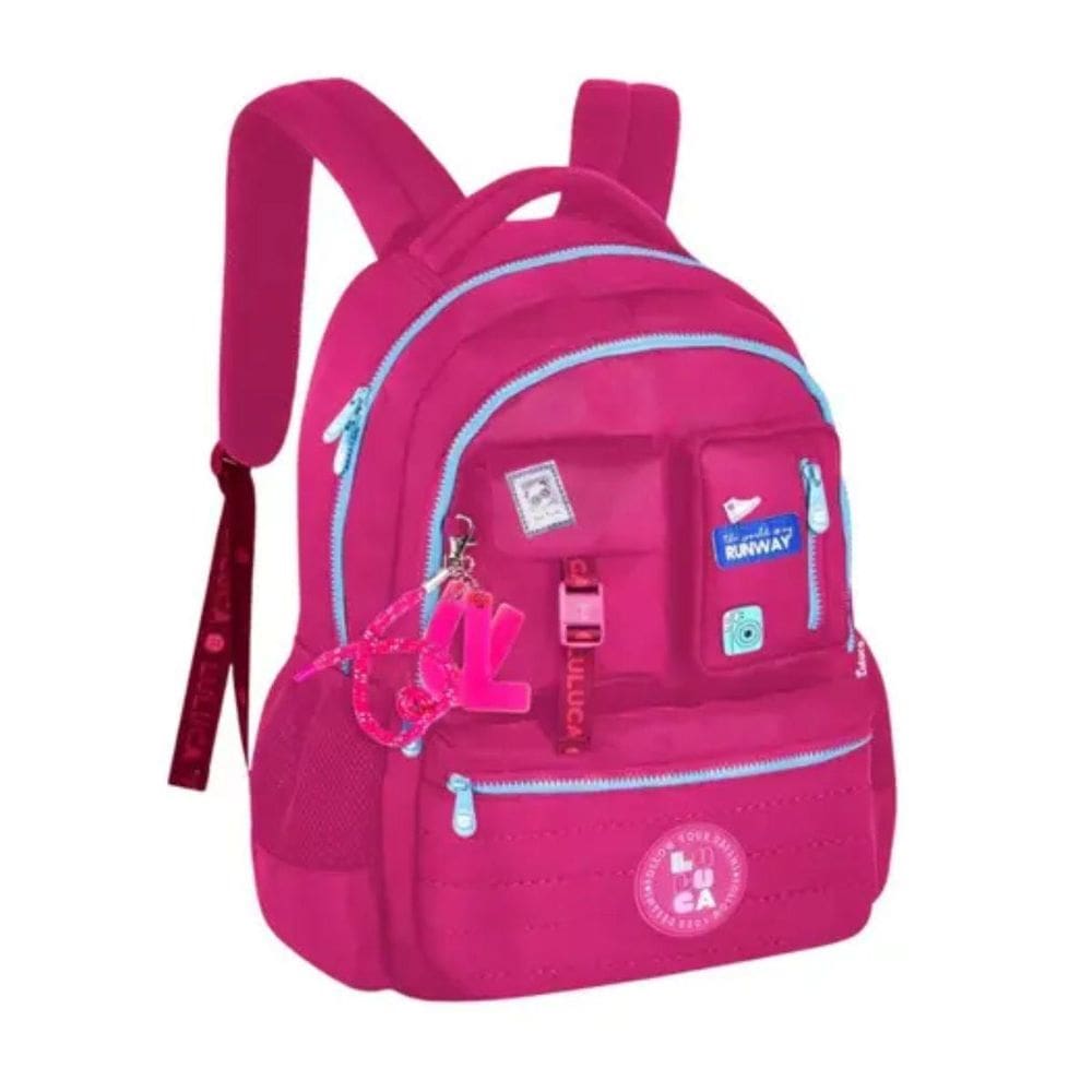 Mochila Luluca Bolsa Escolar Lançamento Super Premium - Rosa