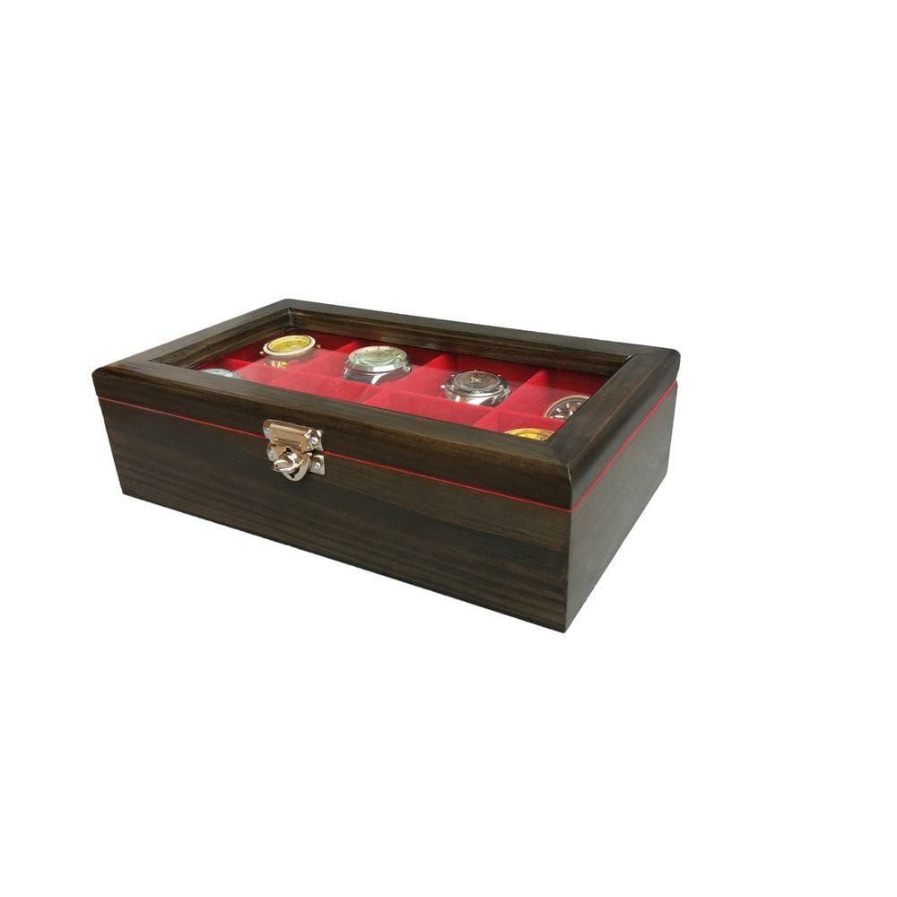 Estojo para Relógios em Madeira Maciça com Divisórias