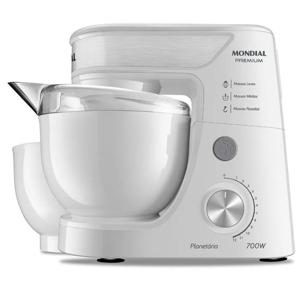 Batedeira Planetária Mondial Premium 12 Velocidades 700W Branco 220V - BP-01P-W