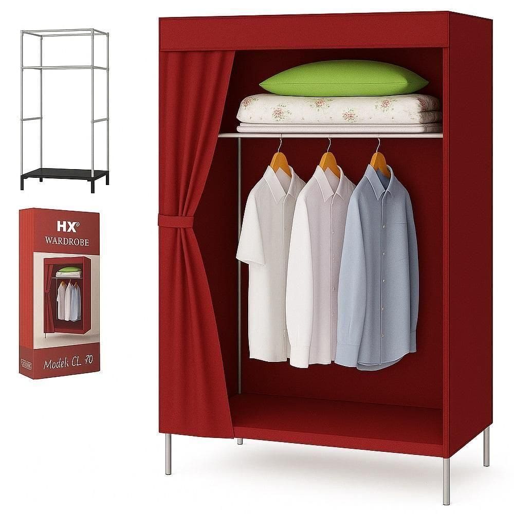 Guarda Roupa Cabideiro Portatil Arara Armario Compacto Organizador Quarto Closet Camping Multiuso