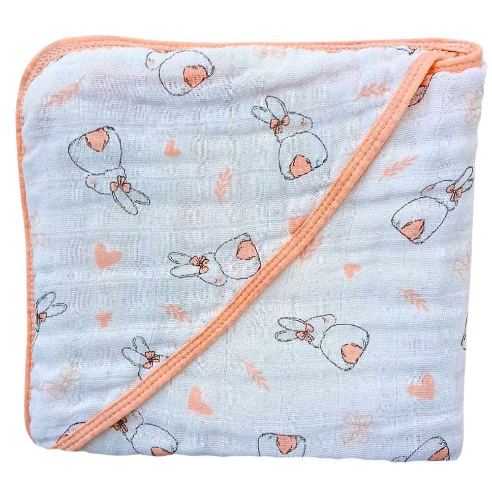 Toalha de Banho Bebe Soft de Algodão 2 Camadas com Capuz Enxoval Macia