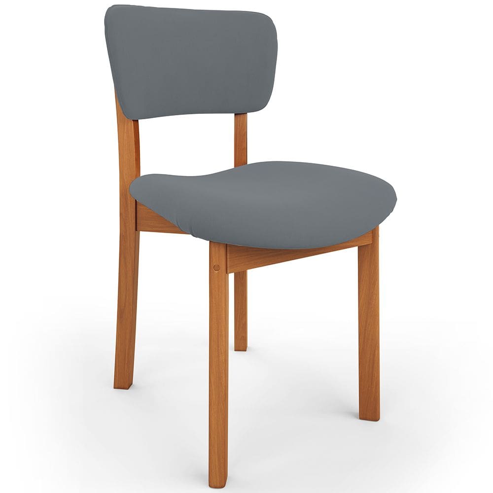 Cadeira Para Sala de Jantar Cozinha Living Estofada Dara L02 Suede Cinza - Lyam Decor