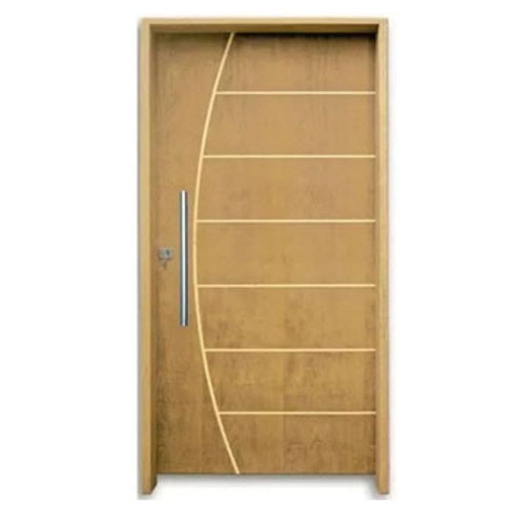 Porta De Madeira Frisada Belíssima Com Puxador 2,10x0,80 Lado Direito