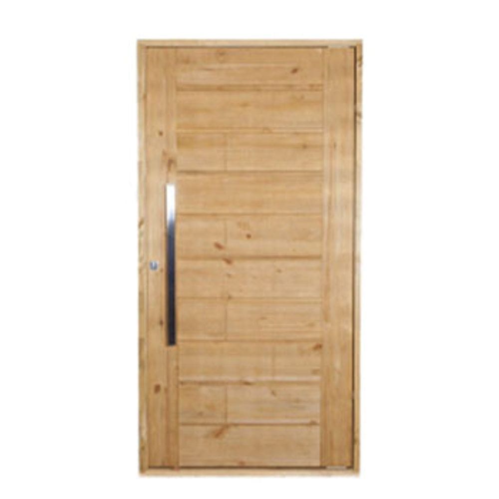 Porta De Madeira Maciça Pivotante Ekos Completa 2,10x1,02 Lado Direito