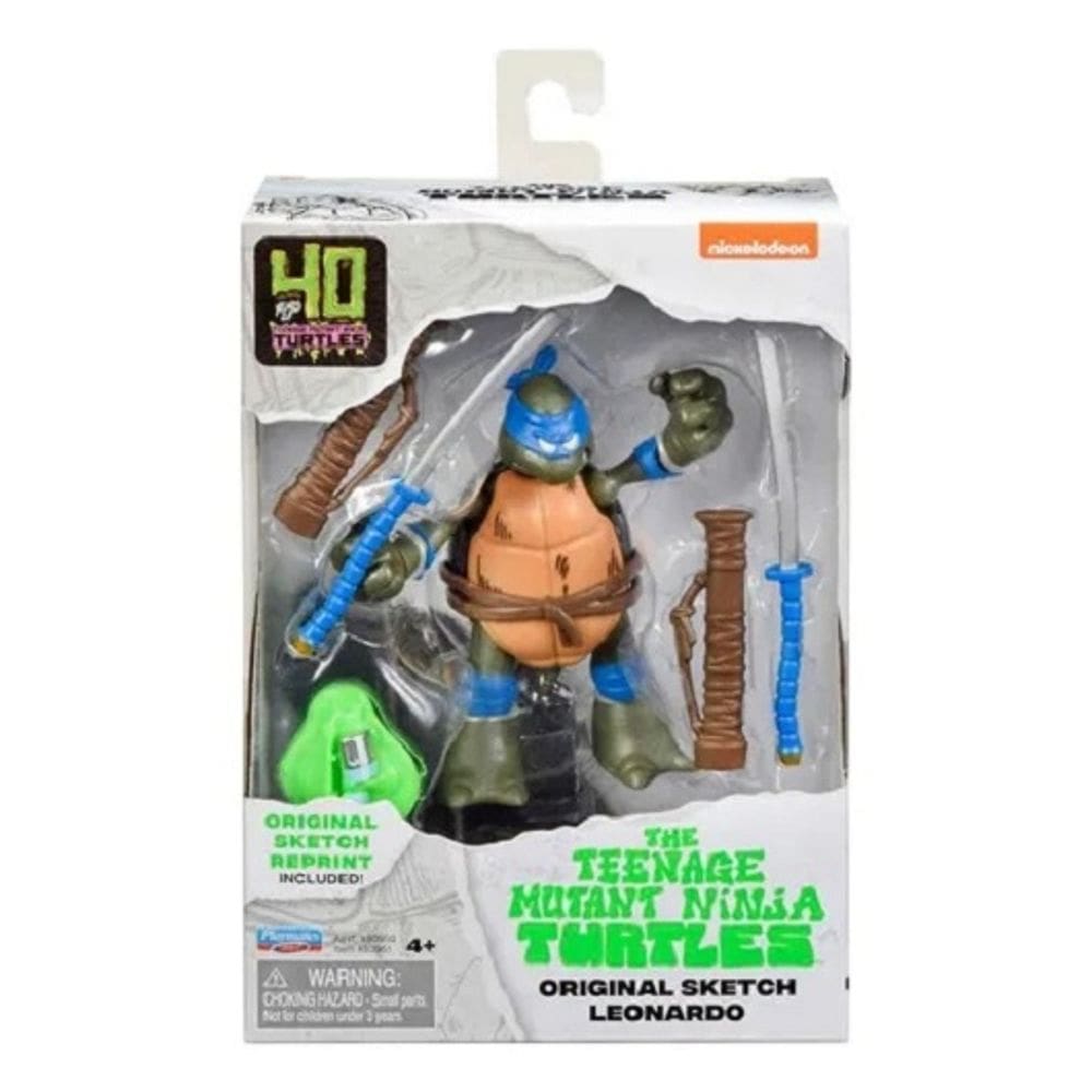 Tartarugas Ninja Sketch 40 Anos 11 Cm C/ Acessorios – Leonardo - Sunny