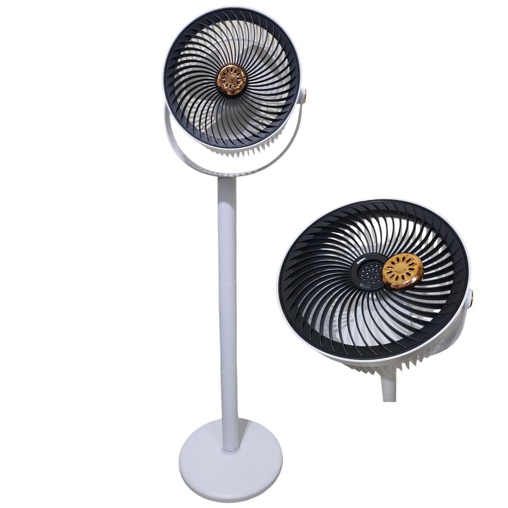Ventilador Vertical Mesa Chao 5 Velocidades Aromaterapia Altura Ajustavel USB Bateria Recarregavel Calor Sol Verao