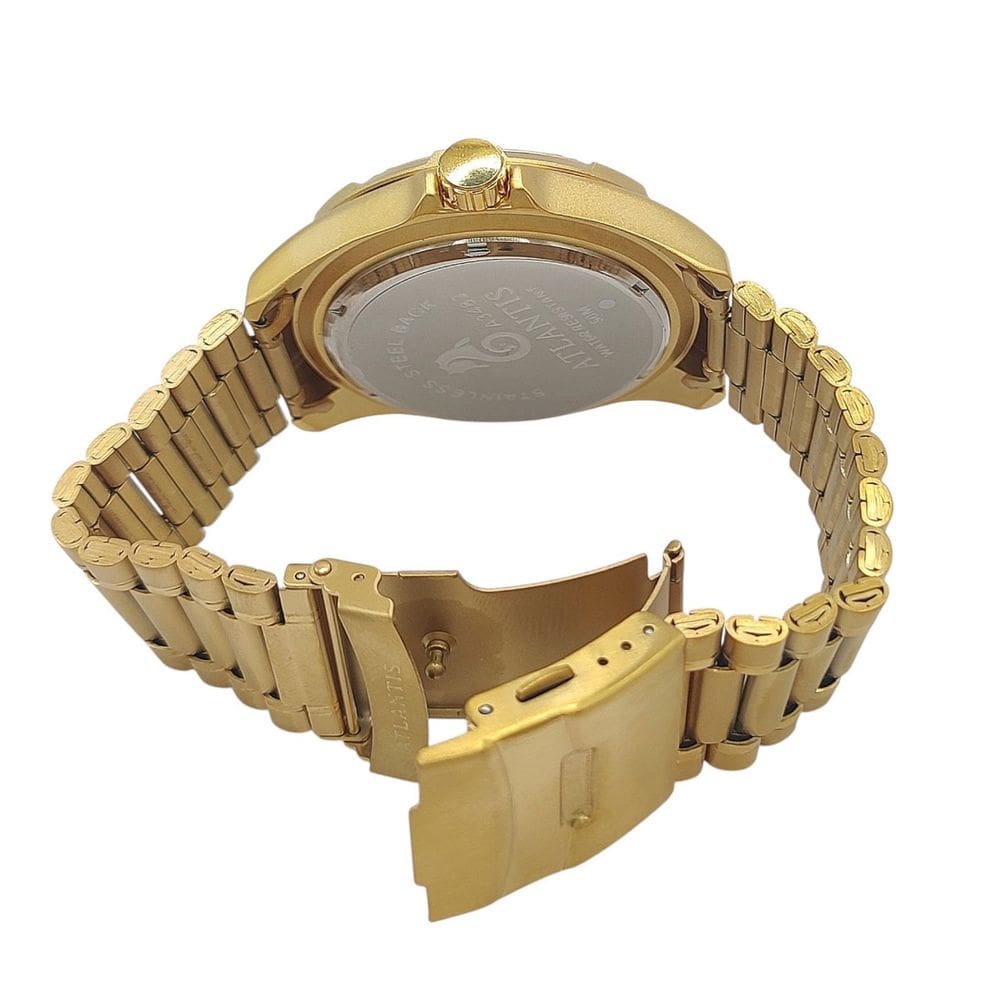 Relógio Atlantis Analógico Grande Dourado Resistente | Extra