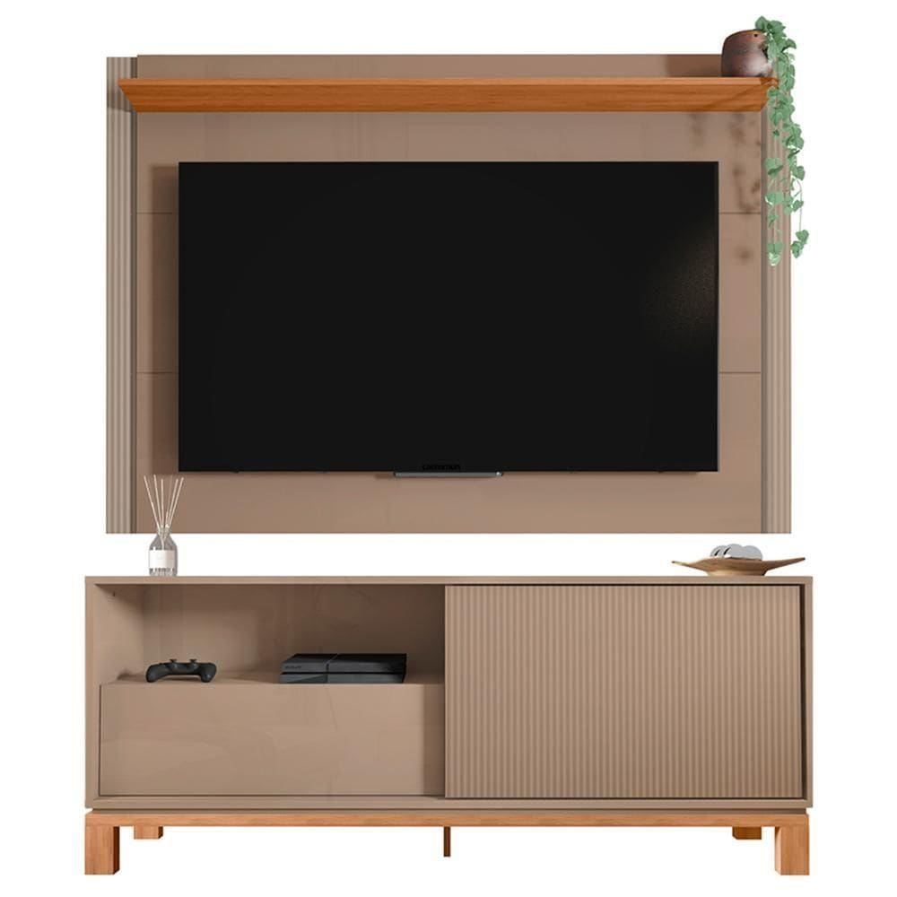 Painel Para Tv 55 Pol E Rack Bancada 150cm Lucca Areia/freijó C01 - Mpozenato