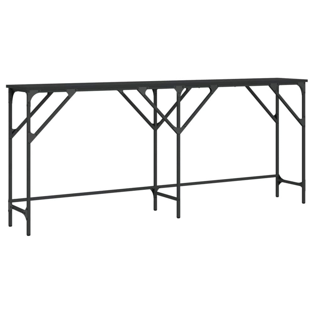 Mesa de console vidaXL projetada em madeira com estrutura metálica preta