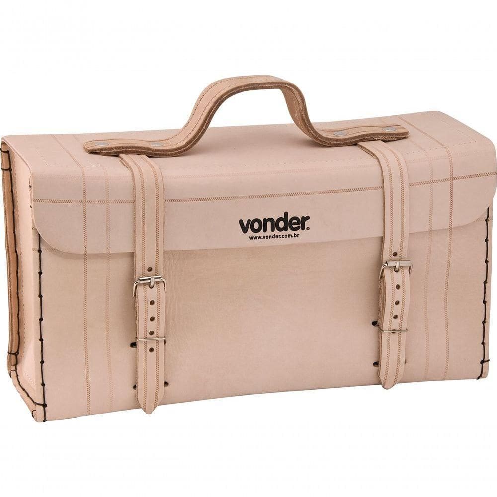 Maleta De Couro 440x150x230cm Marrom Natural Vonder