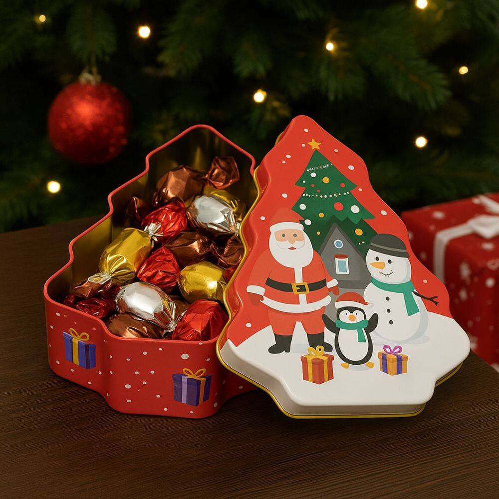 Lata Decorativa Natalina Multiuso Metal Tampa | Extra