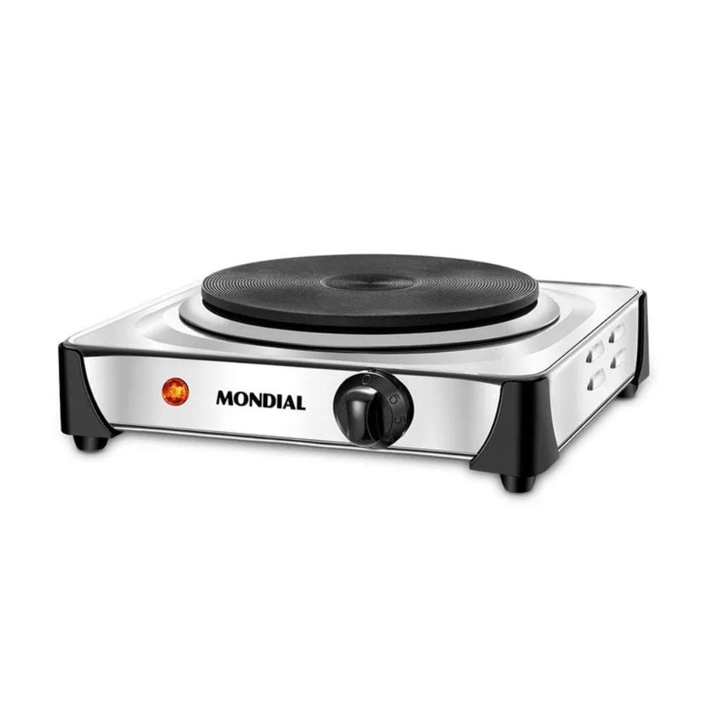 Fogão Elétrico Portátil Mondial Fast Cook com Controle de Temperatura 1000W Inox 127V - FE-04